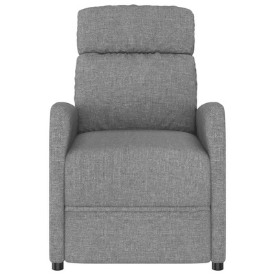 vidaXL Fotel masujący, jasnoszary, obity tkaniną model standard