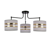 Lampa sufitowa czarny 3xE27 abażur biały + złoty Andy 33-00514