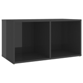 vidaXL Szafka pod TV, wysoki połysk, szara, 72x35x36,5 cm