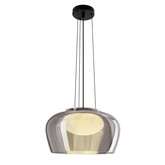 Lampa wisząca Insieme 35 szklana klosz dymiony nad stół do salonu