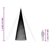 vidaXL Stożkowa choinka z lampek, 1544 zimnych białych LED, 500 cm