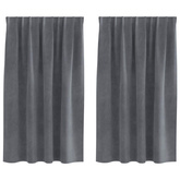 Zasłony zaciemniające 2 pcs Jasnoszary 140 x 140 cm Aksamit