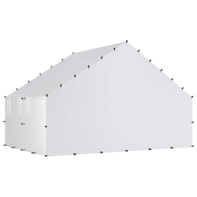 Kurnik z dachem srebrny 300 x 200 x 190 cm Stal ocynkowana
