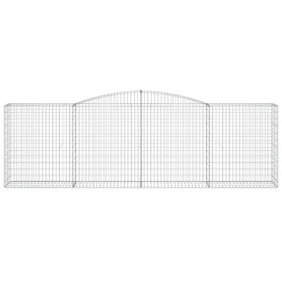 Kosze gabionowe, 9 szt, 400x50x120/140 cm, galwanizowane żelazo