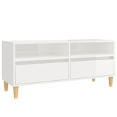 vidaXL Szafka pod TV, wysoki połysk, biała, 100x34,5x44,5 cm