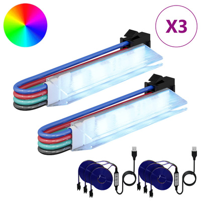 Taśma LED 2 pcs Czarny i wielokolorowy 1745 mm Miedź i plastik