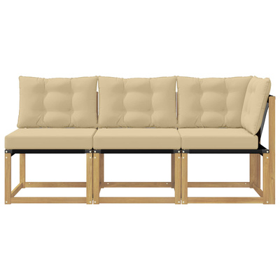 3 szt. Modułowa sofa na zewnątrz Biały