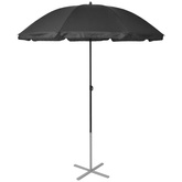 vidaXL Leżaki z parasolem, aluminiowe, czarne