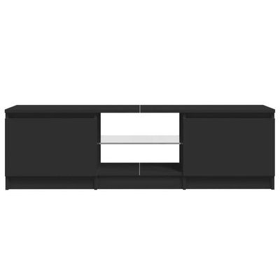 vidaXL Szafka pod TV z oświetleniem LED, czarna, 120 x 30 x 35,5 cm