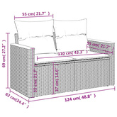 6-cz. zestaw mebli ogrodowych z poduszkami, czarny polirattan