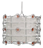 Lampa wisząca Seneca pojedyncza metalowa do sypialni E27 amber biała