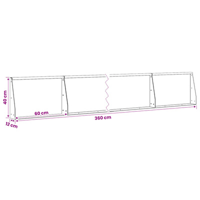 Mur oporowy 6 szt. 60 x 12 x 40 cm Stal Oliwkowy zielony