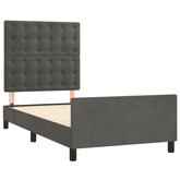 vidaXL Rama łóżka z zagłówkiem, ciemnoszara, 80x200 cm, aksamitem model standard