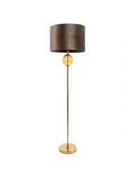 Lampa podłogowa LEONA brązowy E27 100W złota