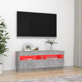 vidaXL Szafka pod TV z oświetleniem LED, szarość betonu, 100x35x40 cm