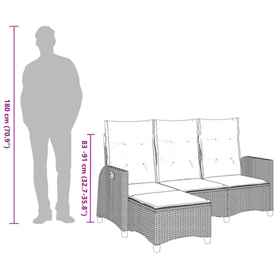 Rozkładana Sofa Ogrodowa z Poduszkami w Kształcie Litery L