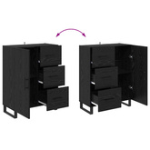 Highboard 2 szt. Czarny Dąb 69,5 x 34 x 180 cm