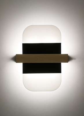 April lampa kinkiet drewniany 1x6 led czarny+biały