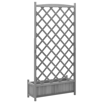 z trejażem, szara, lite drewno jodłowe Donica