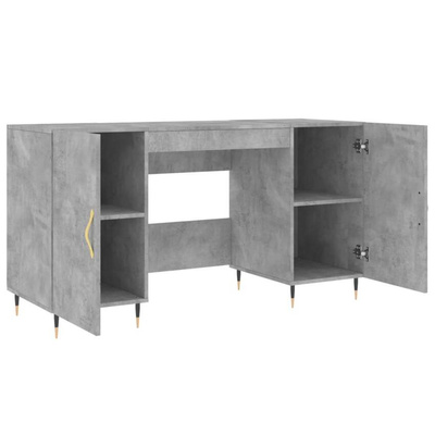 vidaXL Biurko, szarość betonu, 140x50x75 cm, materiał drewnopochodny wariant 10