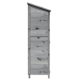 Shed ogrodowy Szary 59,5 x 56 x 176,5 cm Drewno Świerkowe