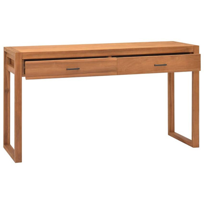 vidaXL Biurko z 2 szufladami, 120x40x75 cm, lite drewno tekowe