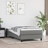 vidaXL Łóżko kontynentalne z materacem, ciemnoszara tkanina 90x200 cm wariant 10