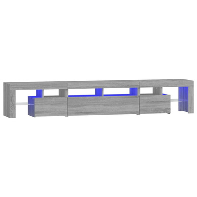vidaXL Szafka pod TV z oświetleniem LED szary dąb sonoma 230x36,5x40cm