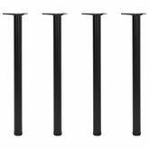 4 Nogi do stołu z regulacją wysokości Czarne 870 mm