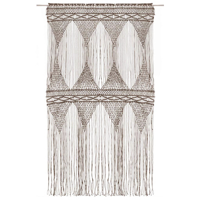 Zasłona z makramy, kolor taupe, 140 x 240 cm, bawełna