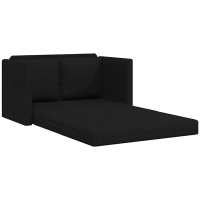 Sofa podłogowa 2-w-1, czarna, 112x174x55 cm, tkanina