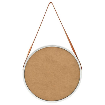 vidaXL Lustro ścienne na pasku, 50 cm, srebrne