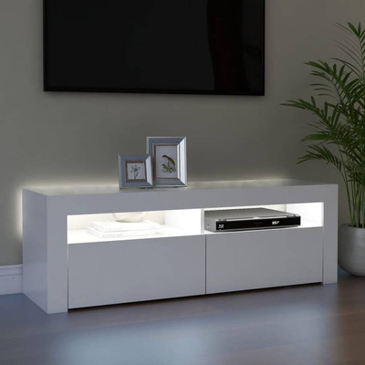 vidaXL Szafka pod TV z oświetleniem LED, biała, 120x35x40 cm