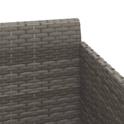 vidaXL Leżak z poduszką, szary, 182x118x63 cm, rattan PE