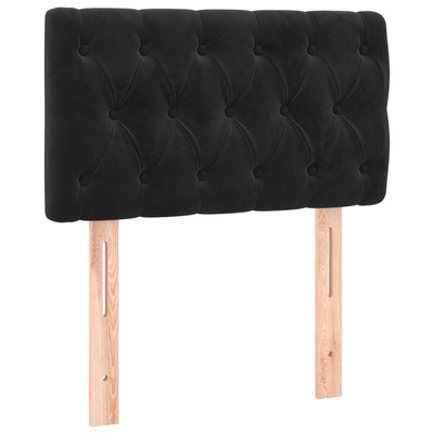vidaXL Łóżko kontynentalne z materacem, czarne, aksamit 80x200 cm model standard