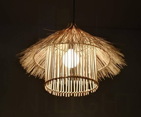 Lampa sufitowa wisząca z bambusa bali natural open
