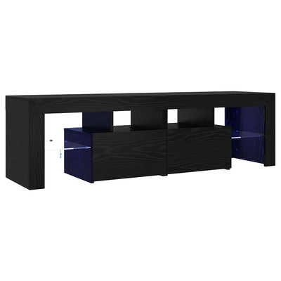 Szafka pod TV z oświetleniem LED, czarny dąb, 140x36,5x40 cm