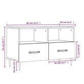 vidaXL Szafka pod TV, czarna, 80x36x50 cm, materiał drewnopochodny wariant 5