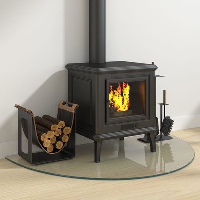 Panel kominkowy, szklany, półokrągły, 1000x600 mm