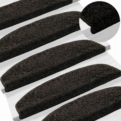Samoprzylepne maty na schody Półokrąg 15 pcs antracytowy