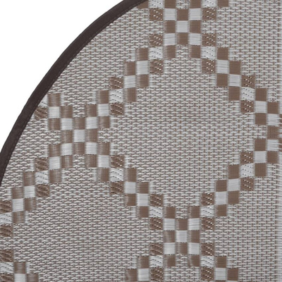 vidaXL Dywan na zewnątrz, brązowy, Ø120 cm, PP
