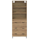 Highboard 2 szt. Dąb rzemieślniczy 69,5 x 32,5 x 180 cm
