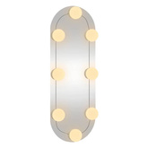 vidaXL Lustro ścienne z LED, 15x40 cm, szklane, owalne