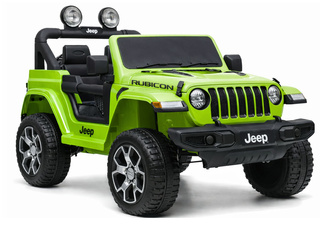 Auto na Akumulator Jeep Rubicon Światła LED MP3 Pilot 4x4 Zielony