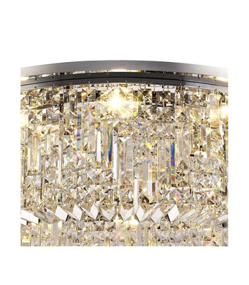 Plafon kryształowy glamour, nowoczesny 80cm STELLA SILVER ADANI AD112