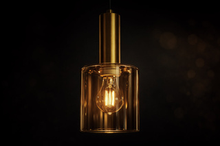 Lampa wisząca nad okrągły stół, bursztynowe klosze K-5878 z serii AIGO