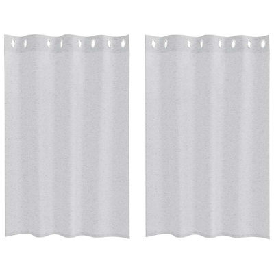 Firany Voile 2 pcs Jasnoszary 140 x 140 cm Poliester