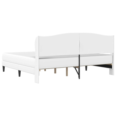 Ramka łóżka Z zagłówkiem Biały 200 x 200 cm Ekoskóra