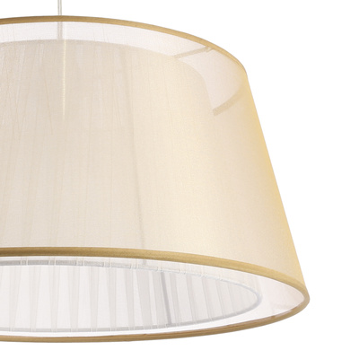 Lampa wisząca z abażurem Charlie złota klasyczna do salonu E27