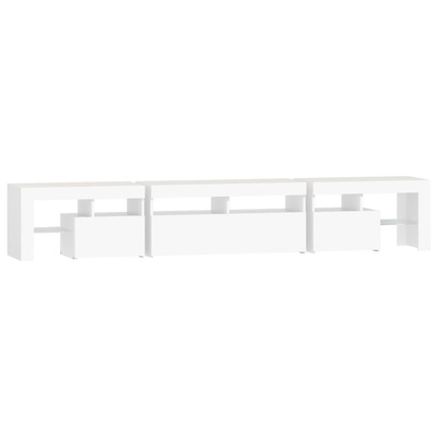 vidaXL Szafka pod TV z oświetleniem LED, biała, 230x36,5x40 cm